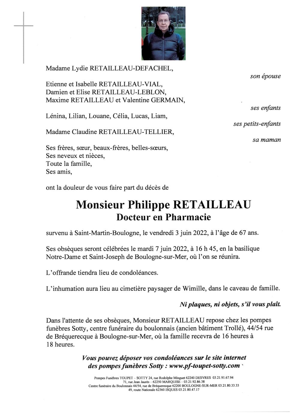 Pompes Funebres Boulanger Wimille Avis De Deces