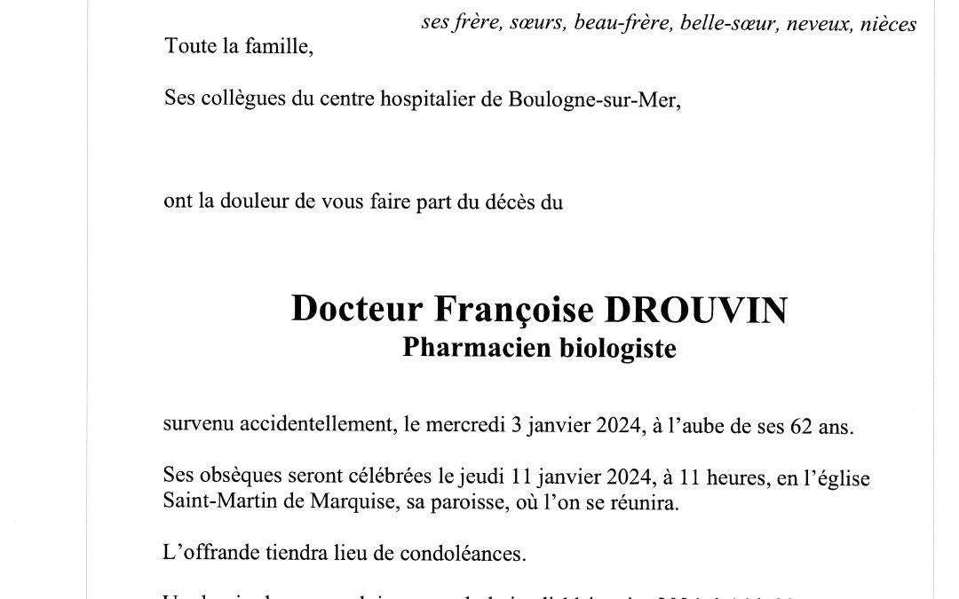 Docteur Françoise DROUVIN - Pompes Funèbres Toupet-Sotty